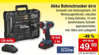 Zimmermann Güde akku bohrschrauber bs18 Angebot