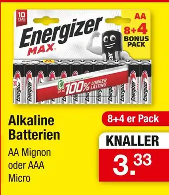 Zimmermann Energizer max alkaline batterien Angebot