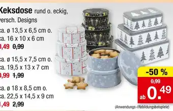 Zimmermann Keksdose rund o. eckig Angebot