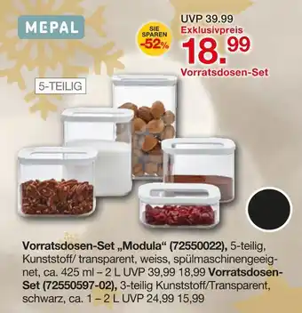 Möbelzentrum Pforzheim Mepal vorratsdosen-set modula 5-teilig Angebot