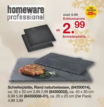 Möbelzentrum Pforzheim Homeware professional schieferplatte ca. 20 x 20 cm Angebot