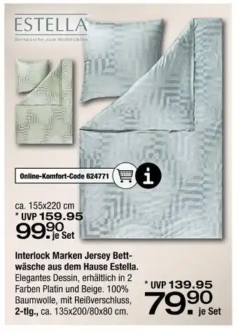 Ostermann Estella interlock marken jersey bettwäsche Angebot
