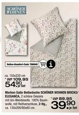 Ostermann Schöner wohnen marken satin bettwäsche bricks/eleganca Angebot