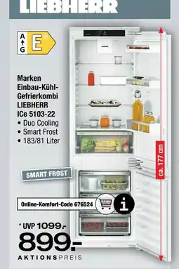 Ostermann Liebherr marken einbau-kühl-gefrierkombi liebherr icc 5103-22 Angebot