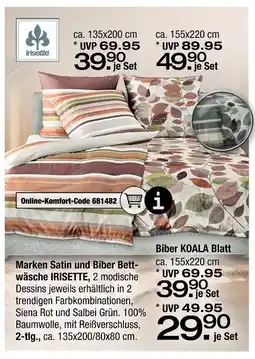 Ostermann Irisette marken satin und biber bettwäsche Angebot