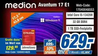 Expert Medion avantum 17 e1 Angebot