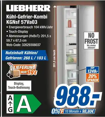 Expert Liebherr kühl-gefrier-kombi kgnsf 57va03 Angebot