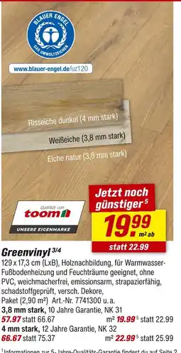 toom Baumarkt Toom greenvinyl 3,8 mm stark Angebot