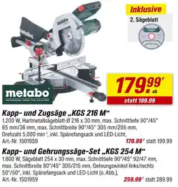 toom Baumarkt Metabo kapp- und zugsäge kgs 216 m Angebot