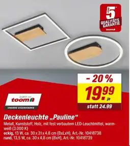 toom Baumarkt Toom deckenleuchte pauline eckig Angebot