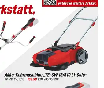 toom Baumarkt Akku-kehrmaschine te-sw 18/610 li-solo Angebot