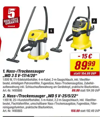 toom Baumarkt Nass-/trockensauger wd 3 s v-17/4/20 Angebot