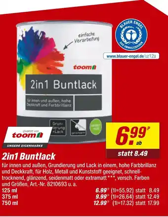 toom Baumarkt Toom 2in1 buntlack Angebot