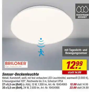 toom Baumarkt Briloner sensor-deckenleuchte Angebot
