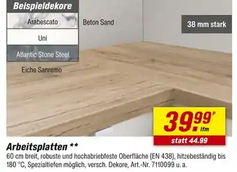 toom Baumarkt Arbeitsplatten Angebot