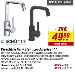toom Baumarkt Schütte waschtischarmatur „los angeles“ chromfarben Angebot
