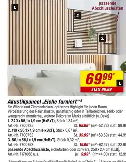 toom Baumarkt Akustikpaneel 'eiche furniert' 240 x 56,1 x 1,9 cm (hxbxt) Angebot