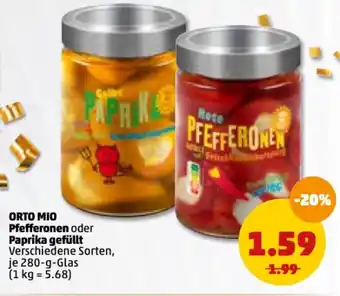 PENNY Orto Mio Pfefferonen oder Paprika gefüllt 280g Angebot