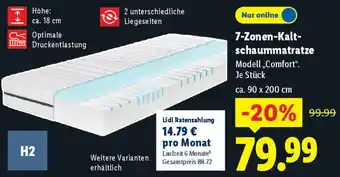 Lidl 7-Zonen-Kaltschaummatratze Angebot
