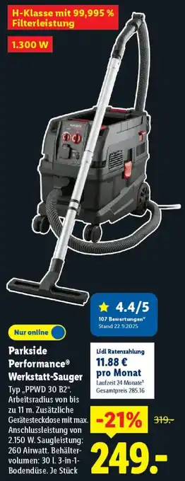 Lidl Parkside Performance Werkstatt-Sauger Angebot