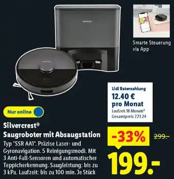 Lidl Silvercrest Saugroboter mit Absaugstation Angebot