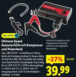 Lidl Ultimate Speed Autostarthilfe mit Kompressor und Powerbank Angebot