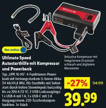 Lidl Ultimate Speed Autostarthilfe mit Kompressor und Powerbank Angebot