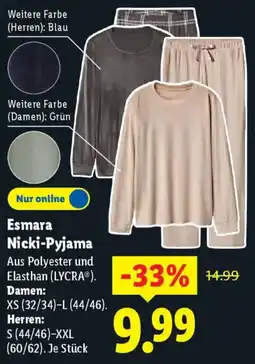 Lidl Esmara Nicki-Pyjama Angebot