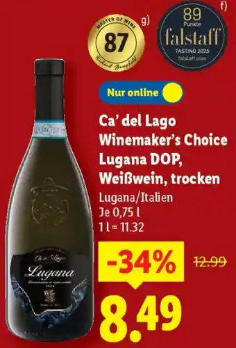 Lidl Ca' del Lago Winemaker's Choice Lugana DOP, Weißwein, trocken Angebot