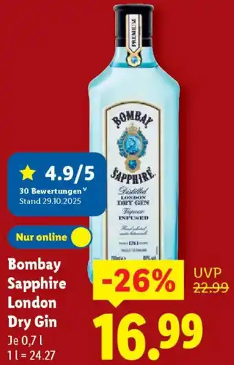 Lidl Bombay Sapphire London Dry Gin Angebot