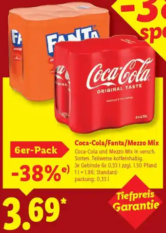 Lidl Coca-Cola/Fanta/Mezzo Mix Angebot