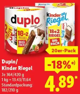 Lidl Duplo/ Kinder Riegel Angebot