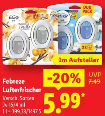 Lidl Febreze Lufterfrischer Angebot