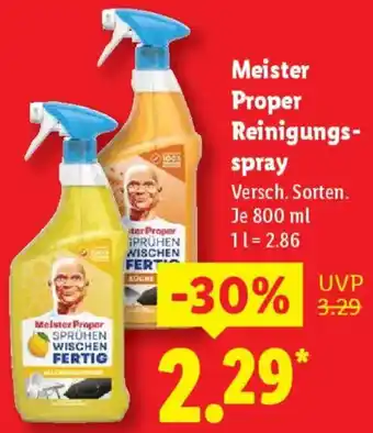 Lidl Meister Proper Reinigungsspray Angebot