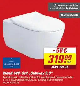 toom Baumarkt Villeroy & Boch Wand-WC-Set „Subway 2.0" Angebot