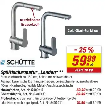 toom Baumarkt SCHÜTTE Spültischarmatur „London" Angebot