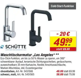 toom Baumarkt SCHÜTTE Waschtischarmatur,,Los Angeles" Angebot