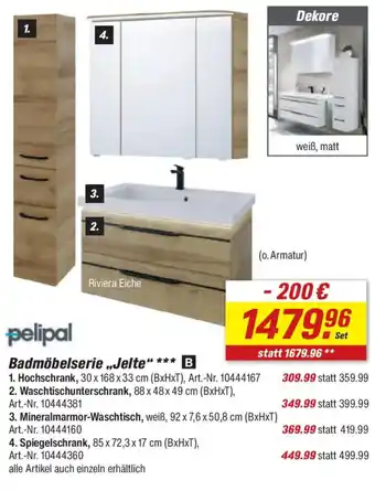 toom Baumarkt pelipal Badmöbelserie ,,Jelte" Angebot