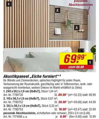 toom Baumarkt Akustikpaneel,,Eiche furniert" Angebot