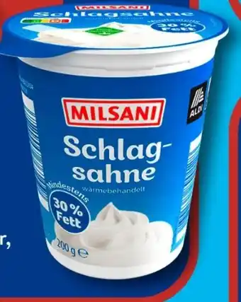 Aldi Süd Milsani Schlagsahne Angebot
