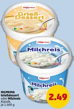 PENNY MILPRIMA Grieẞdessert oder Milchreis Angebot