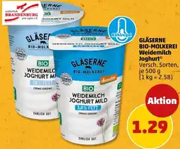 PENNY GLÄSERNE BIO-MOLKEREI Weidemilch Joghurt Angebot