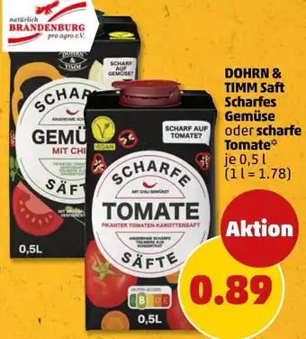 PENNY DOHRN & TIMM Saft Scharfes Gemüse oder scharfe Tomate Angebot