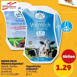 PENNY HEMME MILCH Milchmischgetränk oder Tagesfrische Vollmilch Angebot
