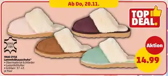 PENNY TRUE STYLE Lammfellhausschuhe Angebot