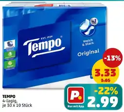 PENNY TEMPO 4-lagig, je 30 x 10 Stück Angebot
