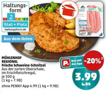 PENNY MÜHLENHOF REGIONAL Frische Schweine-Schnitzel Angebot