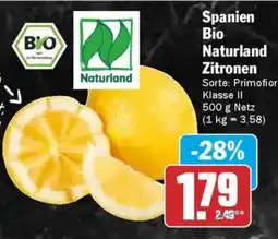 AEZ Spanien Bio Naturland Zitronen Angebot