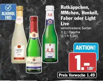 AEZ Rotkäppchen, MMchen, Henkell, Faber oder Light Live Angebot