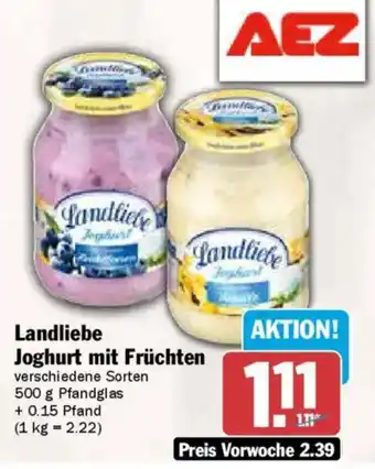 AEZ Landliebe Joghurt mit Früchten Angebot